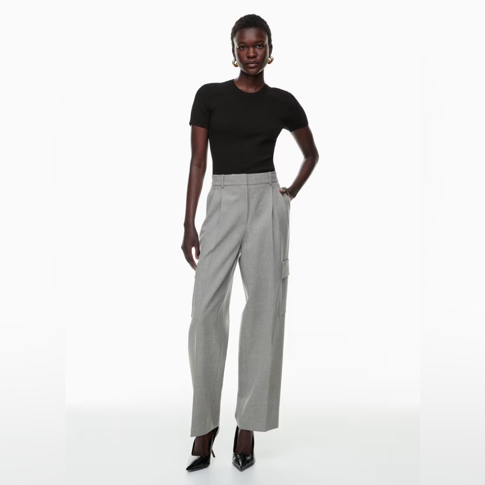 NWOT Aritzia Babaton Spotlight Cargo Pant Trouser | Size 2 Dark Grey - Picture 1 of 14